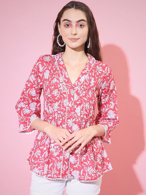 Dressberry Casual Printed Women Pink Top