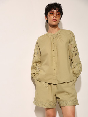 ONLY Casual Printed Women Beige Top