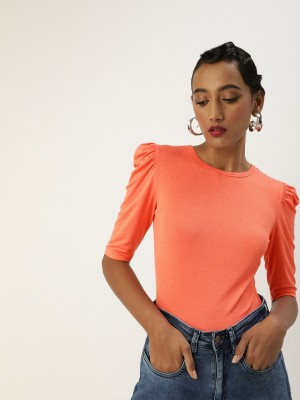 VENI VIDI VICI Casual Solid Women Orange Top