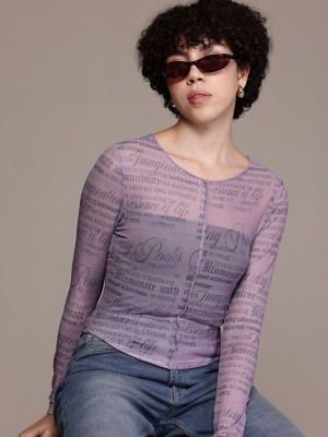 Roadster Casual Printed Women Purple Top