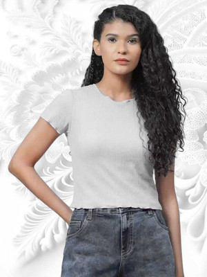 SHAHVEER CREATION Casual Solid Women White Top