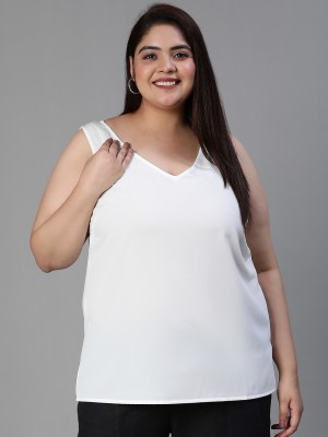 OXOLLOXO Casual Solid Women White Top