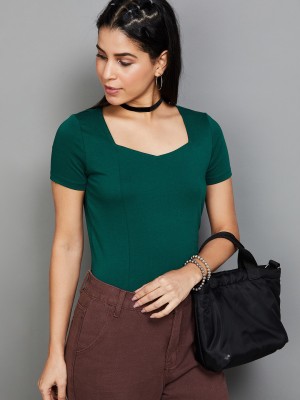 Ginger by Lifestyle Casual Solid Women Green Top