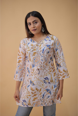 BLUMAIRE Casual Printed Women White Top