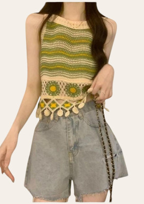 Epicedesigns Casual Solid Women Green Top