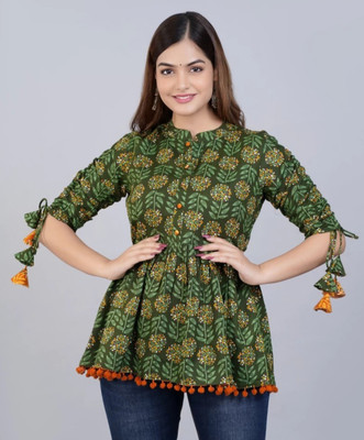 hustiger Casual Printed Women Multicolor Top