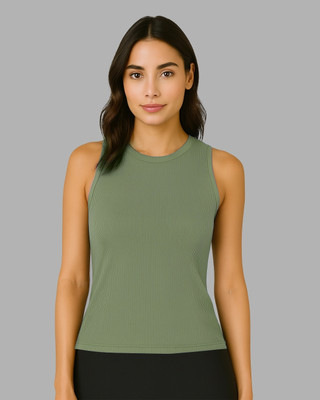 BEBONLOLO Casual Self Design Women Light Green Top