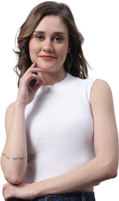 sasafaras Casual Solid Women White Top