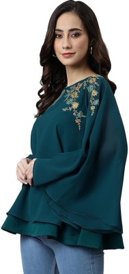 Janasya Casual Embellished Women Dark Blue Top