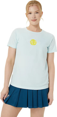 Asics Casual Solid Women Blue Top