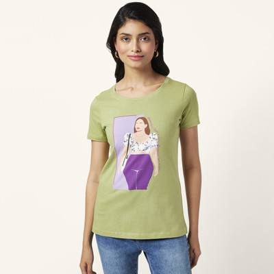 Honey By Pantaloons Casual Printed Women Light Green Top