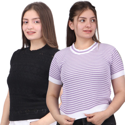 FEVERFEW Party Self Design Women Multicolor Top
