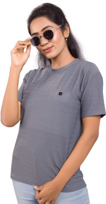 Monisha Plus Casual Solid Women Grey Top