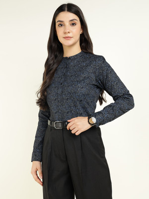 Hancock Formal Printed Women Black Top