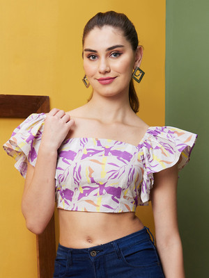 Globus Casual Printed Women Purple Top