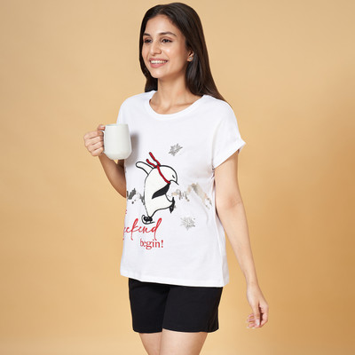 Dreamz by Pantaloons Casual Printed Women White Top