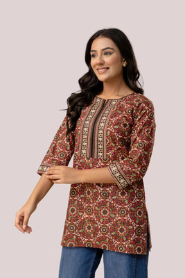 Kirnya Casual Printed Women Maroon Top