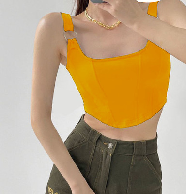 Projas Casual Solid Women Yellow Top