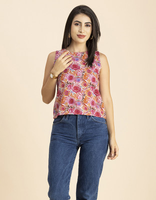 moomaya Casual Printed Women Pink Top