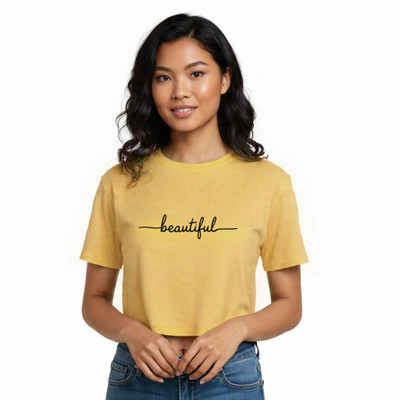Blueribon Casual Solid, Printed Women Yellow Top