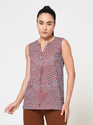 Office & you Formal Polka Print Women Brown Top