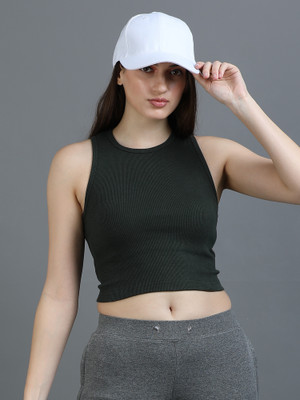 HRX by Hrithik Roshan Casual Self Design Women Green Top