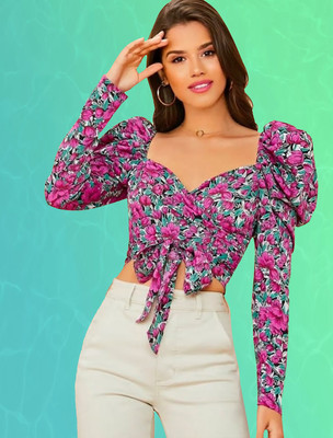 Dream Beauty Fashion Casual Floral Print Women Multicolor Top