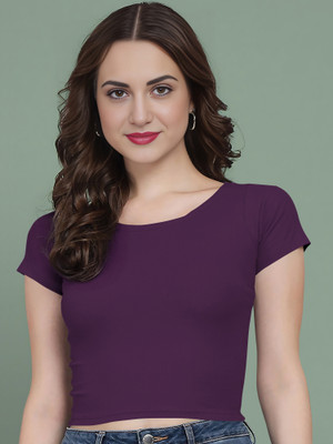 Kashonaa Casual Self Design Women Purple Top
