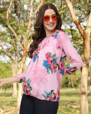 MISS AYSE Casual Printed Women Pink Top