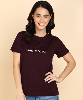 Adyavastram Casual Printed Women Maroon Top