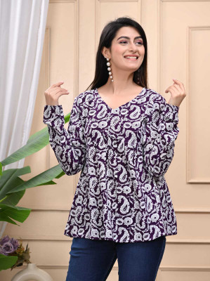 Klothing Casual Printed Women Purple Top