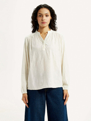 LEVI'S Casual Solid Women White Top
