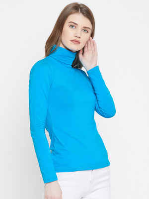 LE BOURGEOIS Casual Solid Women Light Blue Top