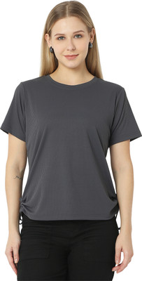 Smarty Pants Casual Solid Women Grey Top