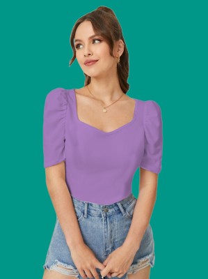 Dream Beauty Fashion Casual Solid Women Purple Top