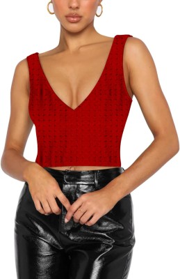 jovo Casual Solid Women Red Top