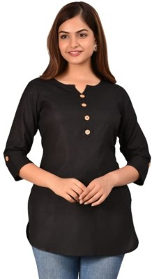 Olgaribler Casual Solid Women Black Top