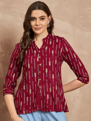 all about you Beach Wear Printed Women Maroon Top