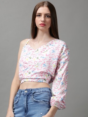 Showoff Casual Printed Women White Top