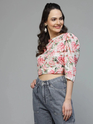 Fabway Clothing Casual Printed Women White Top