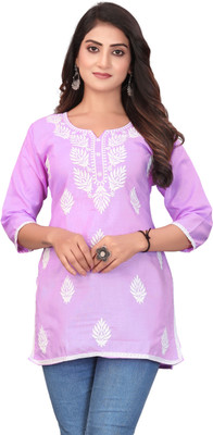 garmentgalery Formal Embroidered Women Purple Top