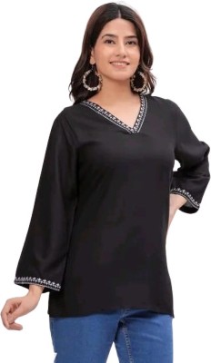 Gvastra Formal Solid Women Black Top