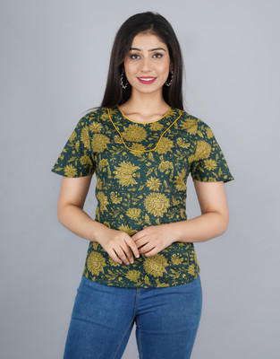Ankita tex Casual Floral Print, Printed Women Blue, Multicolor Top