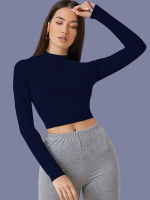 Dream Beauty Fashion Casual Solid Women Dark Blue Top
