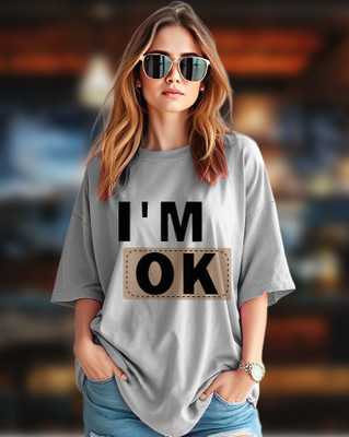 AOOSH Casual Printed Women Grey Top