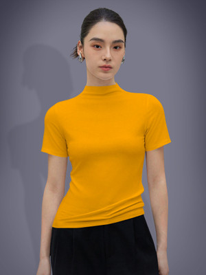 Maheshvi Casual Solid Women Yellow Top