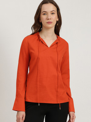 Fable Street Formal Solid Women Red Top