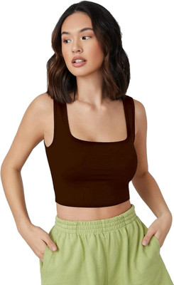 Smileai Fashion Casual Solid Women Brown Top