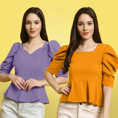 METRONAUT Casual Solid Women Multicolor Top