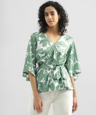 United Colors of Benetton Casual Printed Women Green Top